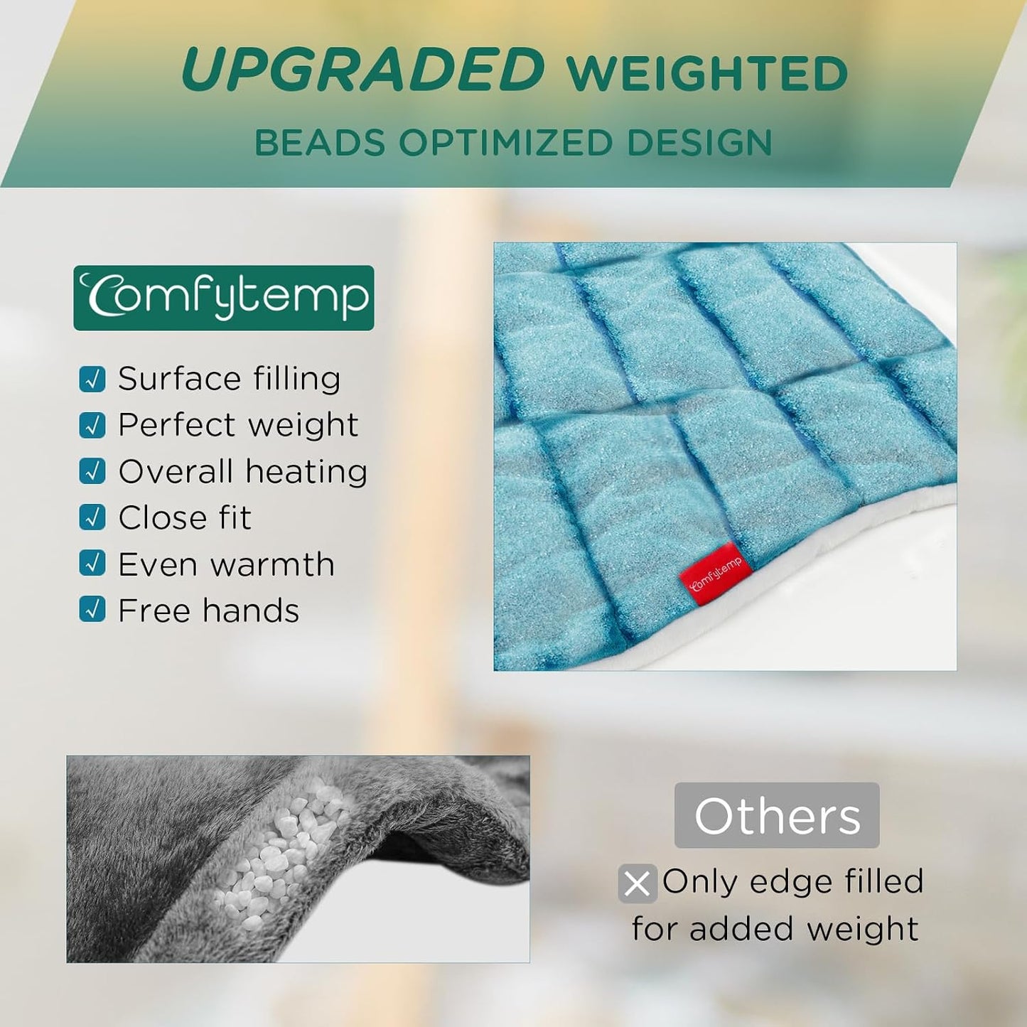 Heating Pad for Neck Shoulders Back, 2.6 Ib Weighted Heating Pad