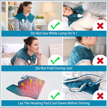 Heating Pad for Neck Shoulders Back, 2.6 Ib Weighted Heating Pad