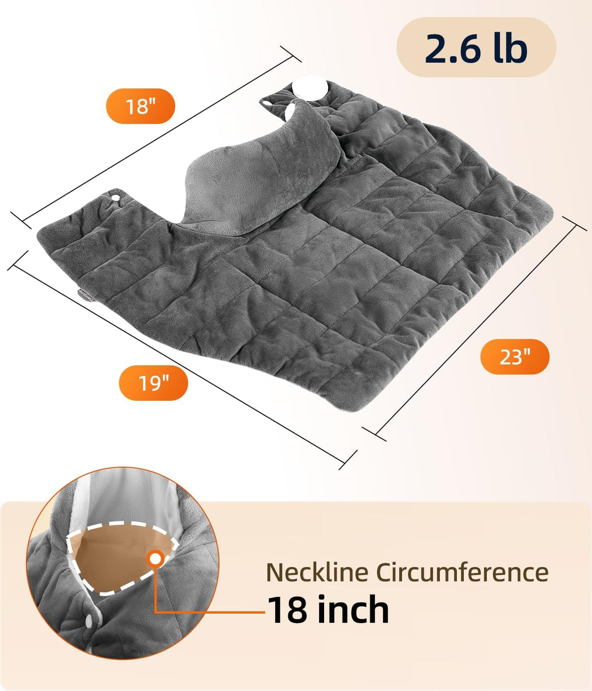 Heating Pad for Neck Shoulders Back, 2.6 Ib Weighted Heating Pad