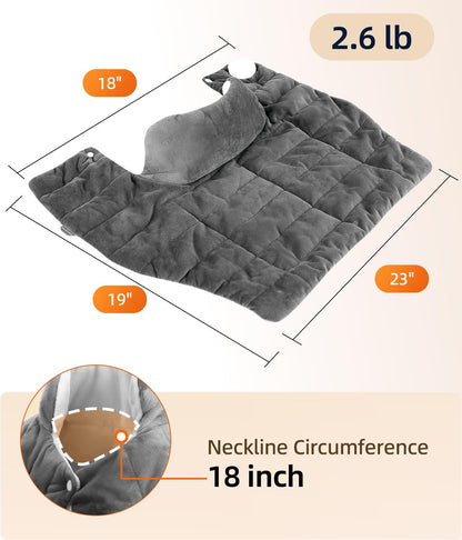 Heating Pad for Neck Shoulders Back, 2.6 Ib Weighted Heating Pad
