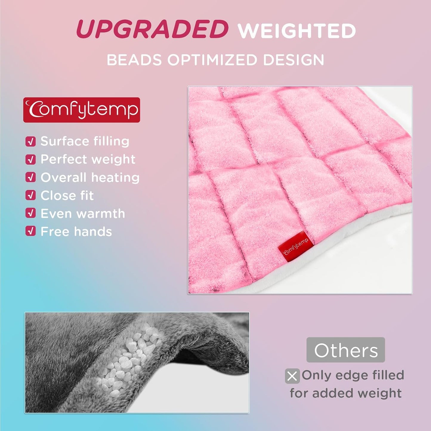 Heating Pad for Neck Shoulders Back, 2.6 Ib Weighted Heating Pad