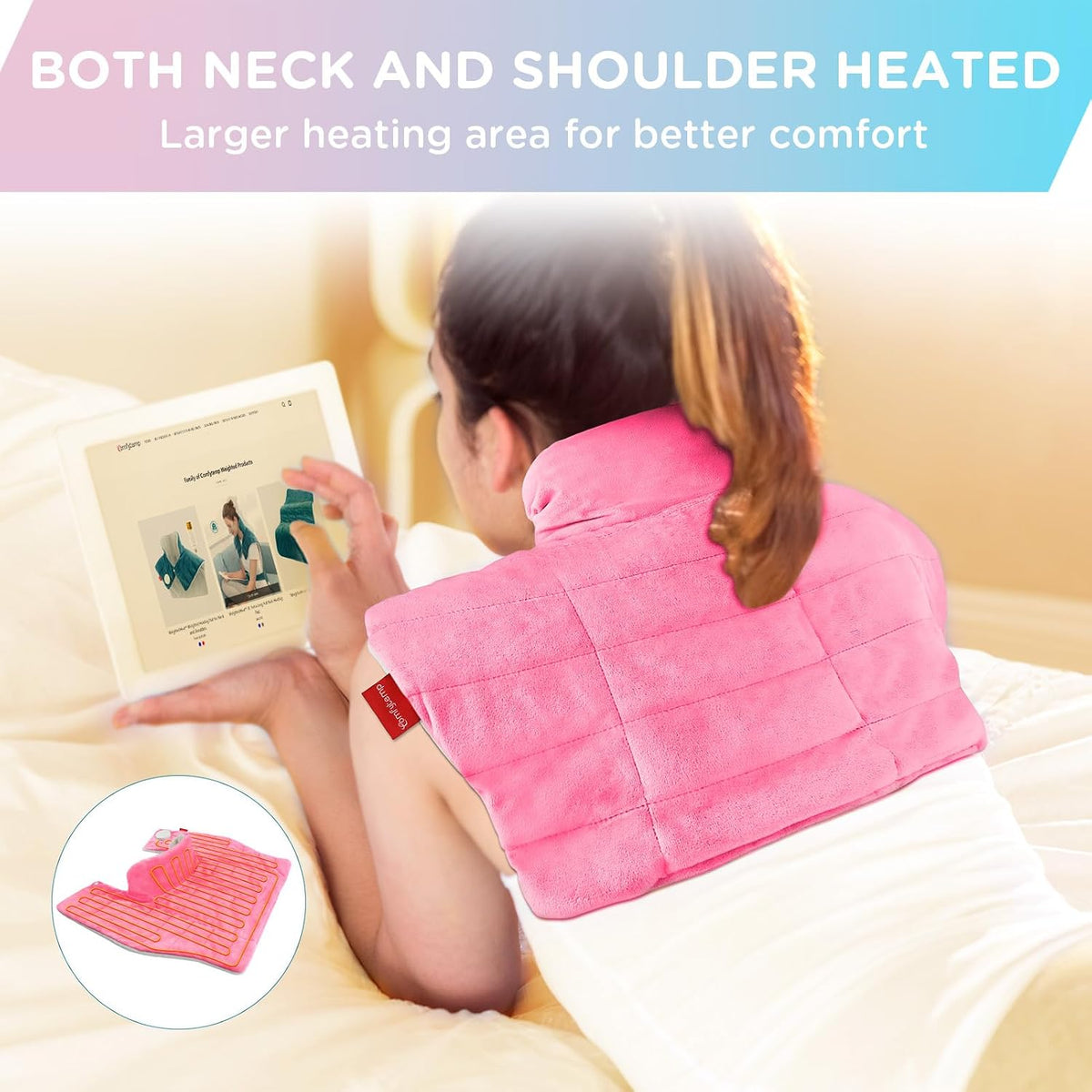 Heating Pad for Neck Shoulders Back, 2.6 Ib Weighted Heating Pad