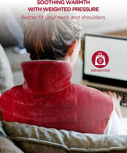 Heating Pad for Neck Shoulders Back, 2.6 Ib Weighted Heating Pad
