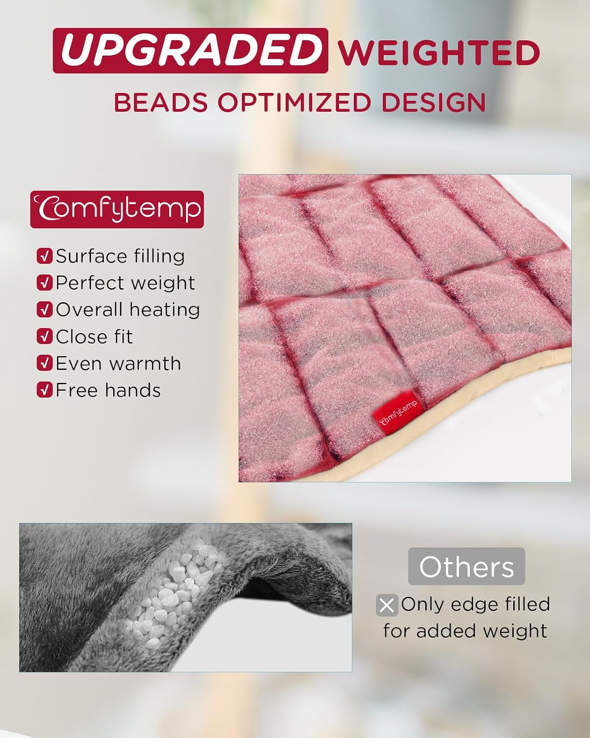 Heating Pad for Neck Shoulders Back, 2.6 Ib Weighted Heating Pad