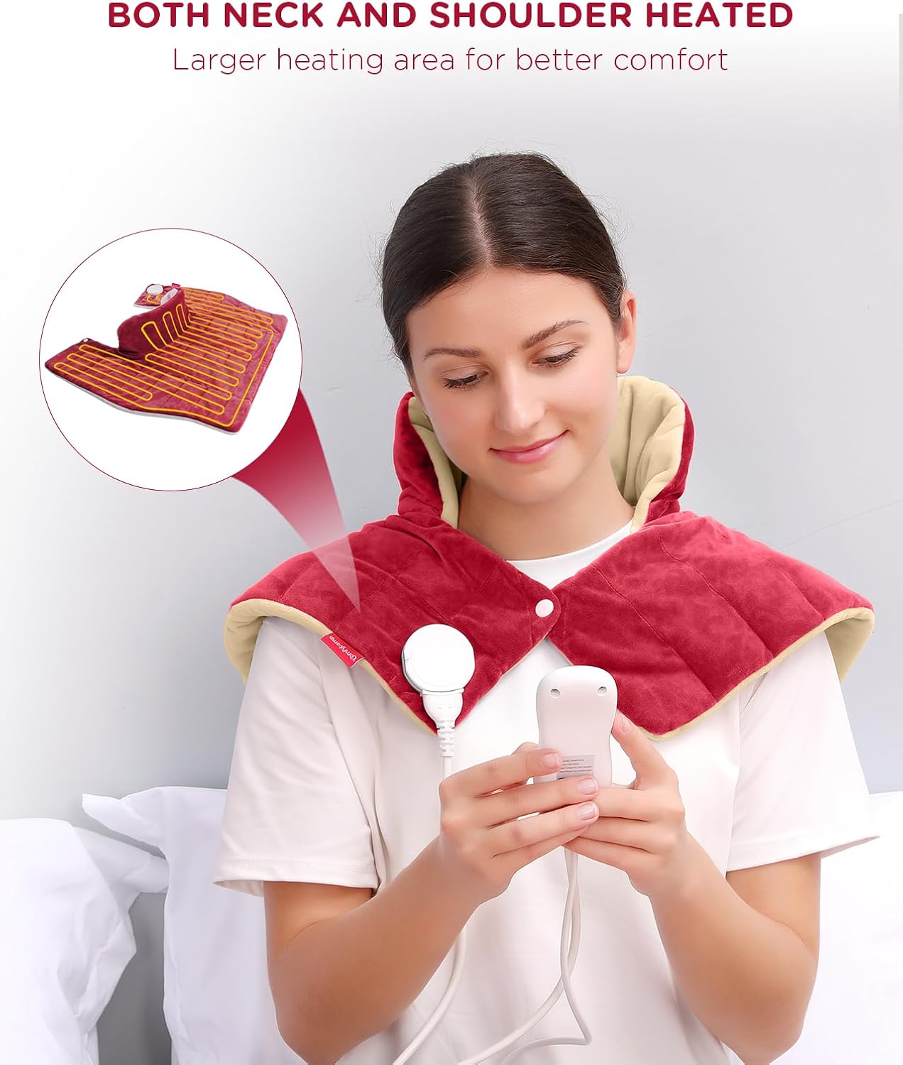 Heating Pad for Neck Shoulders Back, 2.6 Ib Weighted Heating Pad
