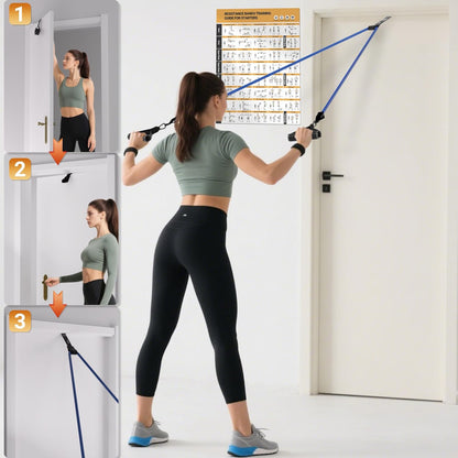 Resistance Bands, Exercise Bands for Working Out, Work Out Bands with Handles for Men and Women for Indoor and Outdoor Sports
