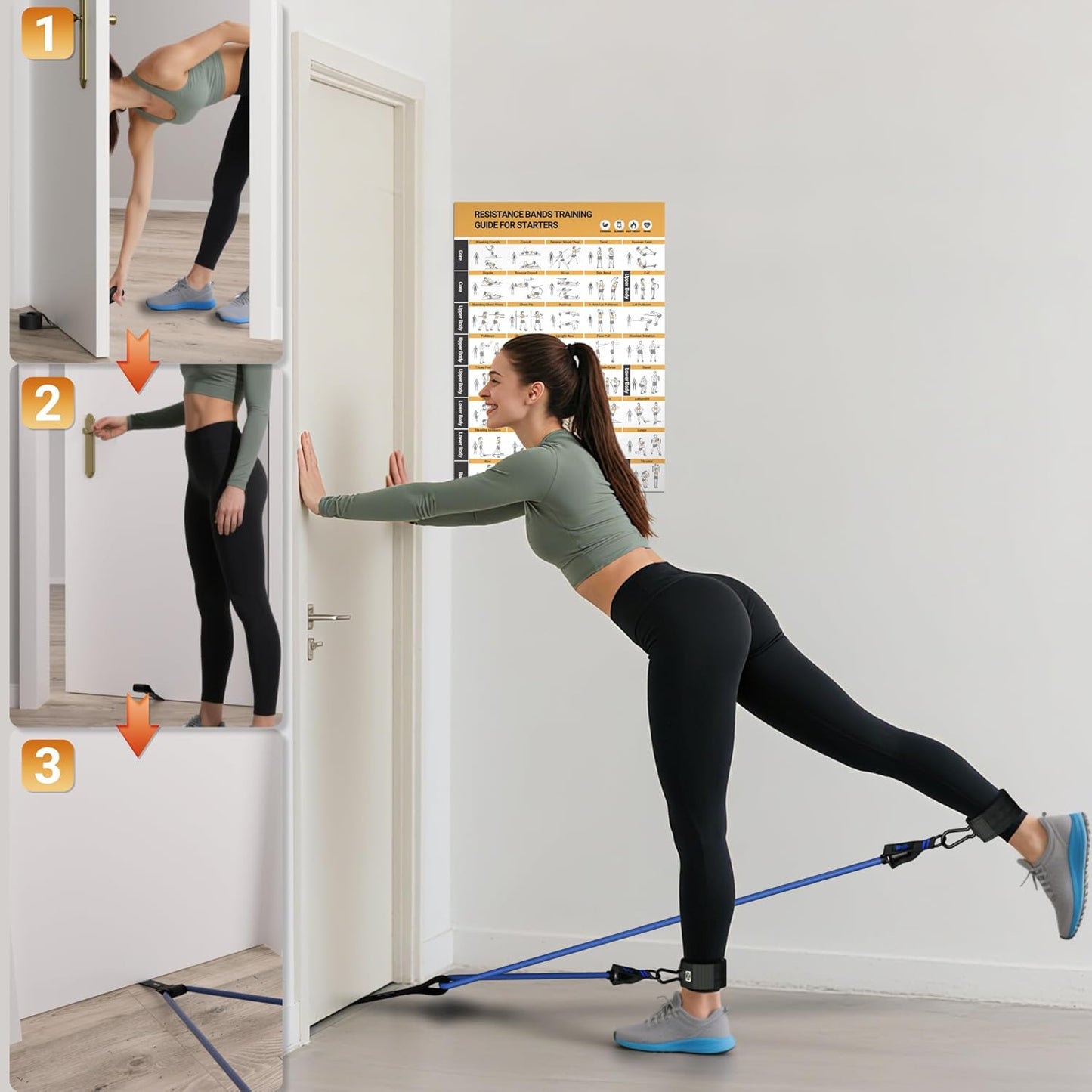 Resistance Bands, Exercise Bands for Working Out, Work Out Bands with Handles for Men and Women for Indoor and Outdoor Sports