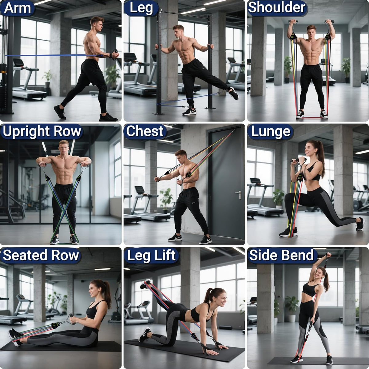 Resistance Bands, Exercise Bands for Working Out, Work Out Bands with Handles for Men and Women for Indoor and Outdoor Sports