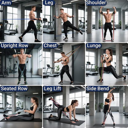 Resistance Bands, Exercise Bands for Working Out, Work Out Bands with Handles for Men and Women for Indoor and Outdoor Sports
