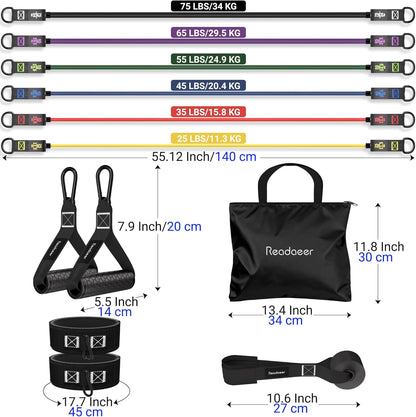 Resistance Bands, Exercise Bands for Working Out, Work Out Bands with Handles for Men and Women for Indoor and Outdoor Sports