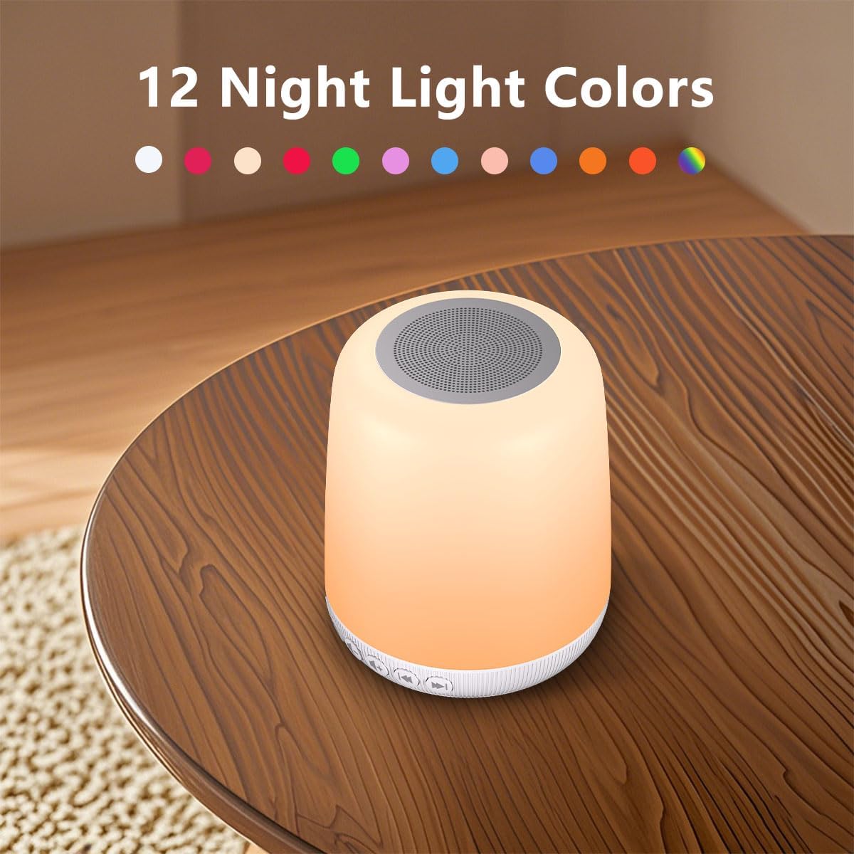 Sound Machine White Noise Machine with 25 Soothing Sounds and Night Lights with Memory Function 32 Levels of Volume and 5 Sleep Timer Powered by AC or USB for Sleeping Relaxation (White)