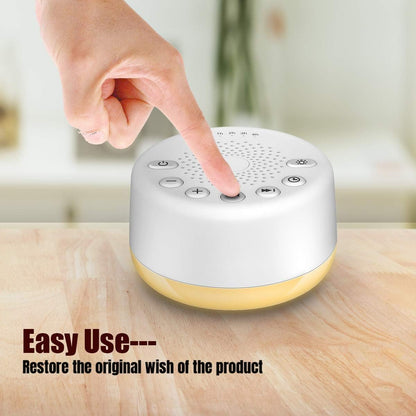 Sound Machine White Noise Machine with 25 Soothing Sounds and Night Lights with Memory Function 32 Levels of Volume and 5 Sleep Timer Powered by AC or USB for Sleeping Relaxation (White)