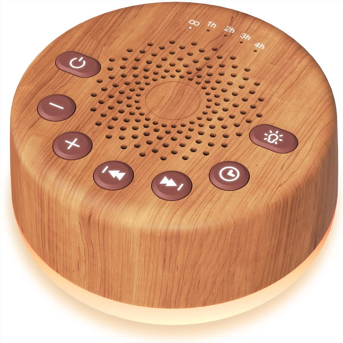 Sound Machine White Noise Machine with 25 Soothing Sounds and Night Lights with Memory Function 32 Levels of Volume and 5 Sleep Timer Powered by AC or USB for Sleeping Relaxation (White)