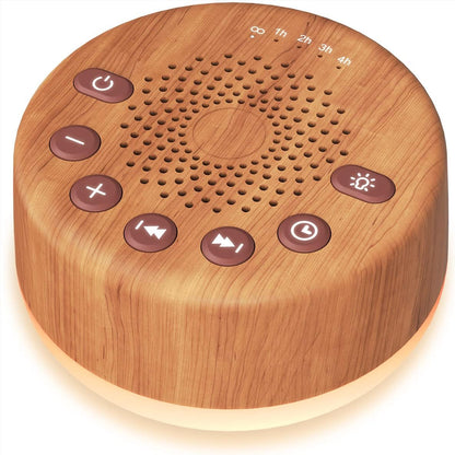 Sound Machine White Noise Machine with 25 Soothing Sounds and Night Lights with Memory Function 32 Levels of Volume and 5 Sleep Timer Powered by AC or USB for Sleeping Relaxation (White)