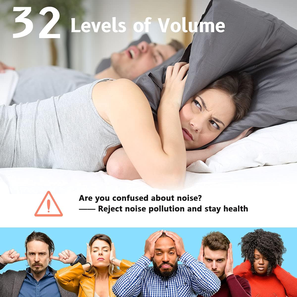 Sound Machine White Noise Machine with 25 Soothing Sounds and Night Lights with Memory Function 32 Levels of Volume and 5 Sleep Timer Powered by AC or USB for Sleeping Relaxation (White)