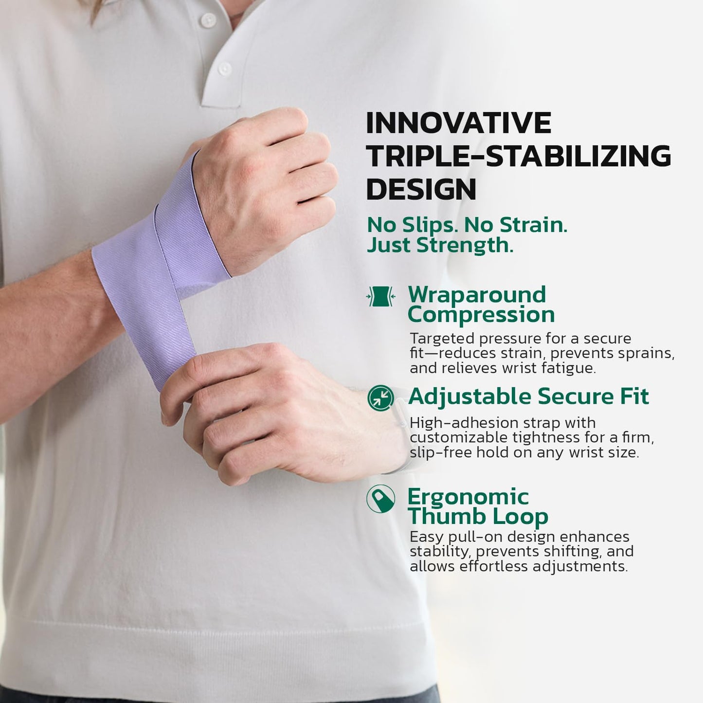 Adjustable Wrist Brace for Pain Relief, Carpal Tunnel & Tendonitis Support – Ergonomic Compression, Breathable & Anti-Slip Design, Fits Left & Right Hand, Ideal for Sports, Gaming & Office Use Purple