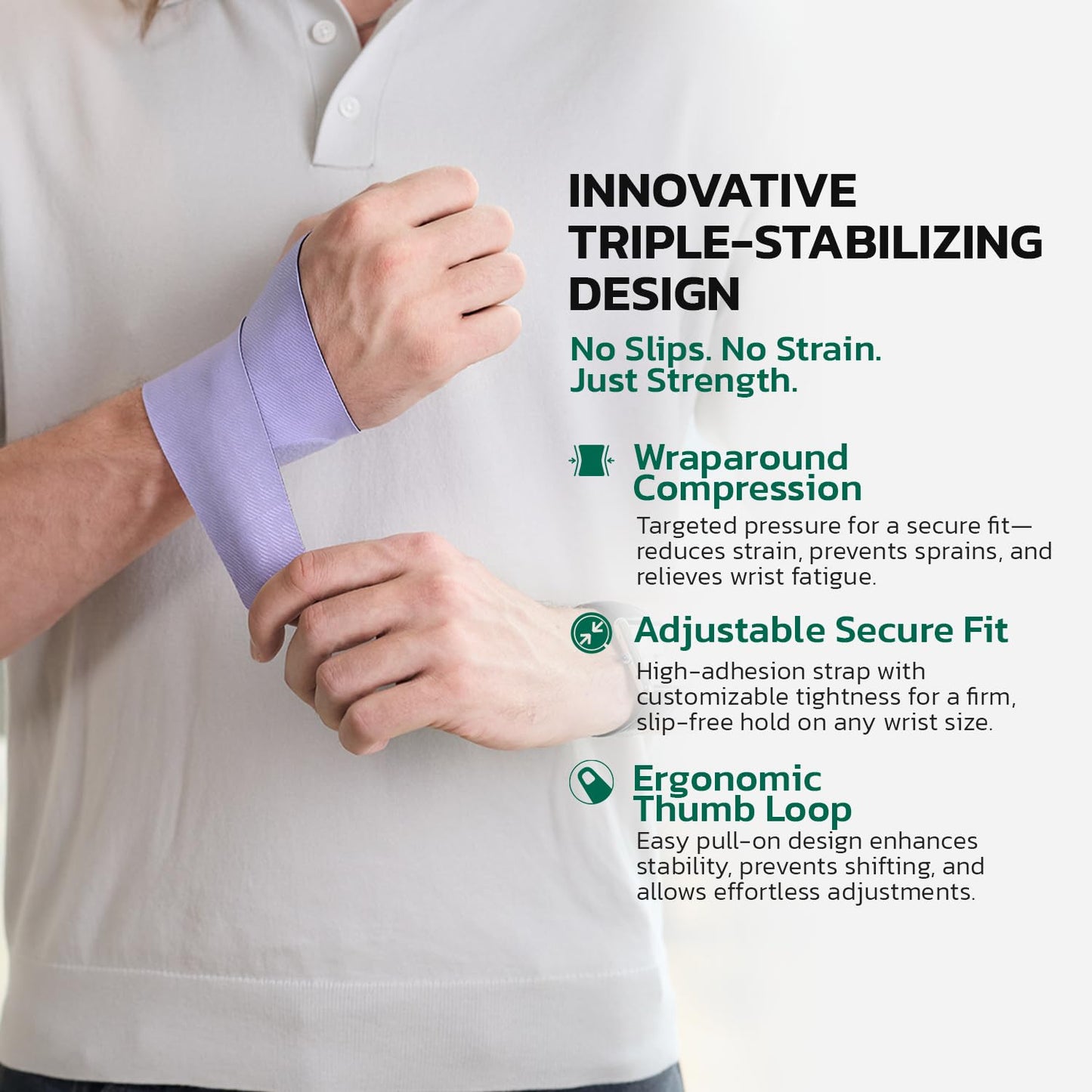 Adjustable Wrist Brace for Pain Relief, Carpal Tunnel & Tendonitis Support – Ergonomic Compression, Breathable & Anti-Slip Design, Fits Left & Right Hand, Ideal for Sports, Gaming & Office Use Purple