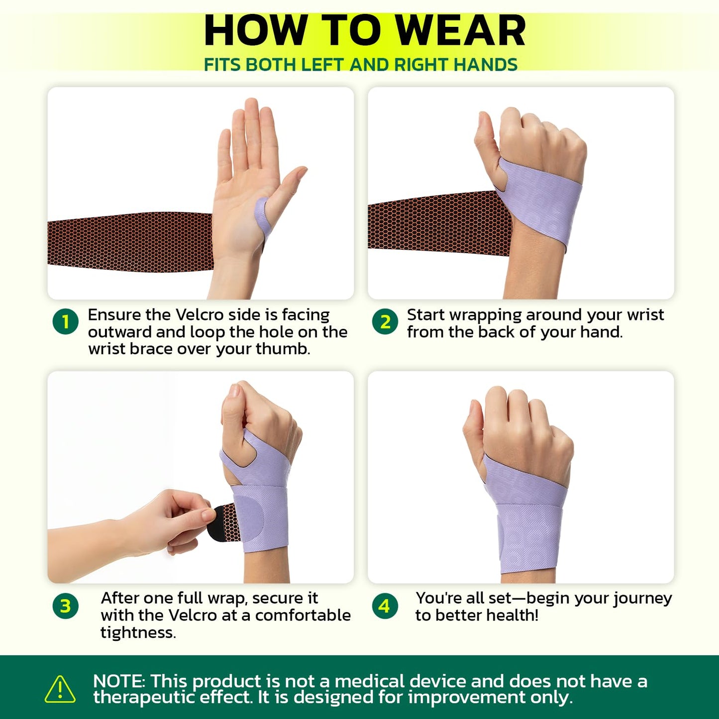 Adjustable Wrist Brace for Pain Relief, Carpal Tunnel & Tendonitis Support – Ergonomic Compression, Breathable & Anti-Slip Design, Fits Left & Right Hand, Ideal for Sports, Gaming & Office Use Purple