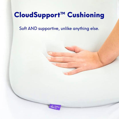C Deep Sleep Pillow, Patented Ergonomic Contour Design for Side & Back Sleepers, Orthopedic Cervical Shape Gently Cradles Head & Provides Neck Support & Shoulder Pain Relief - Calm Grey