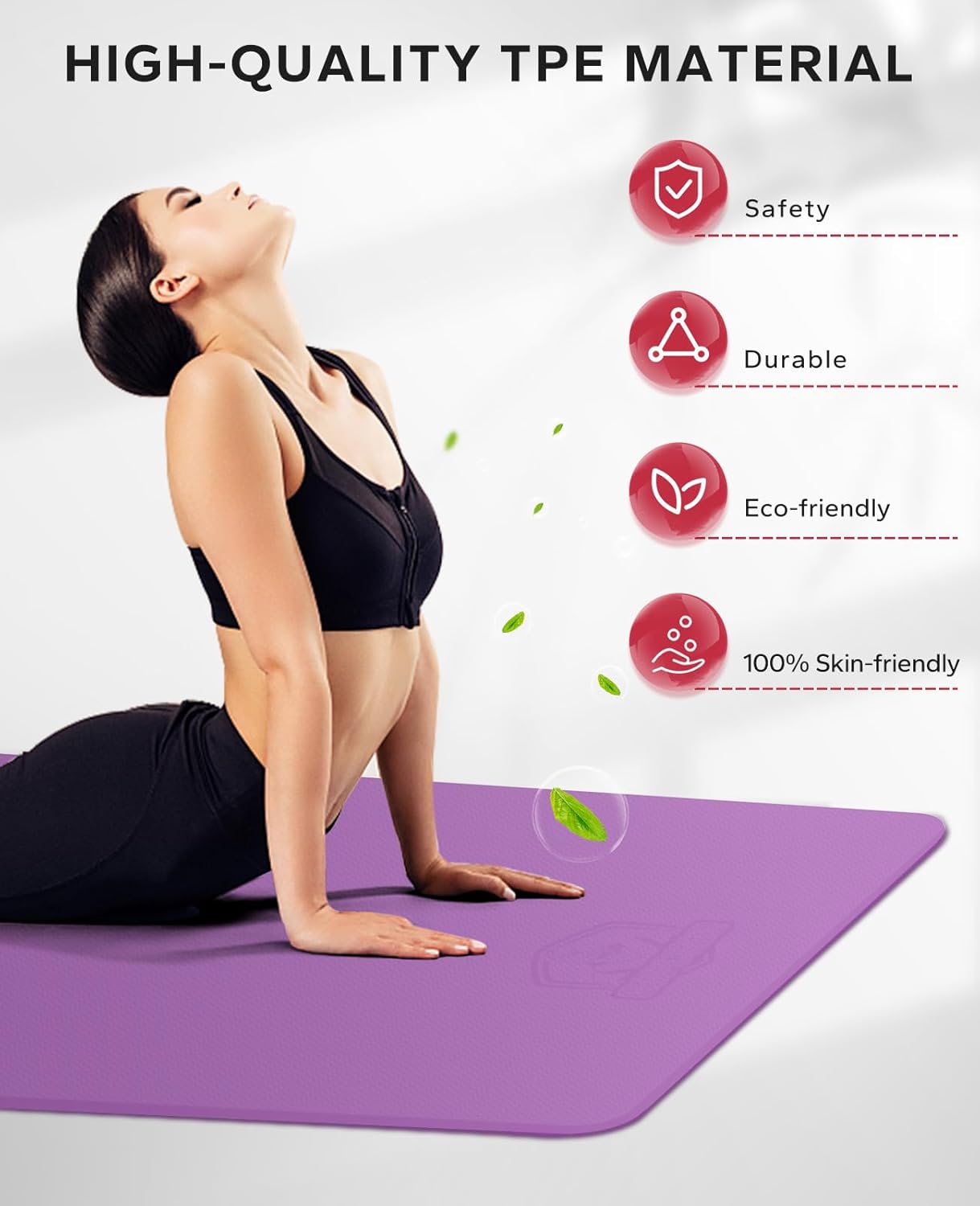 HAPBEAR Extra Large Yoga Mat - 72"x48"x6mm (1/4 inch), Non-Slip, Durable, Thick Wide Exercise Mat for Home Workouts, Yoga, Pilates, Stretching and Cardio Workouts