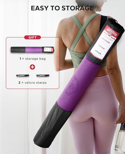 HAPBEAR Extra Large Yoga Mat - 72"x48"x6mm (1/4 inch), Non-Slip, Durable, Thick Wide Exercise Mat for Home Workouts, Yoga, Pilates, Stretching and Cardio Workouts