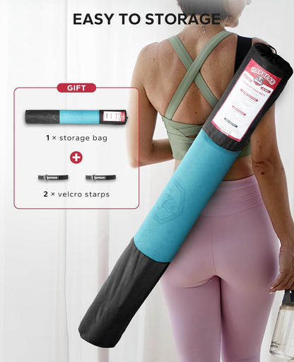 HAPBEAR Extra Large Yoga Mat - 72"x48"x6mm (1/4 inch), Non-Slip, Durable, Thick Wide Exercise Mat for Home Workouts, Yoga, Pilates, Stretching and Cardio Workouts