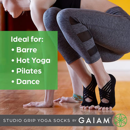 Grippy Studio Yoga Socks for Extra Grip in Standard or Hot Yoga