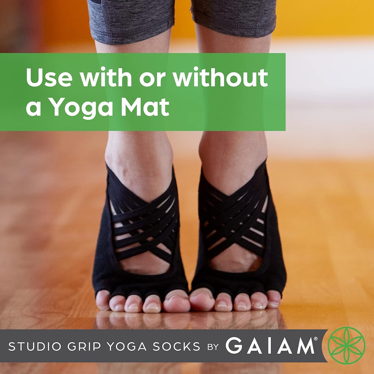 Grippy Studio Yoga Socks for Extra Grip in Standard or Hot Yoga