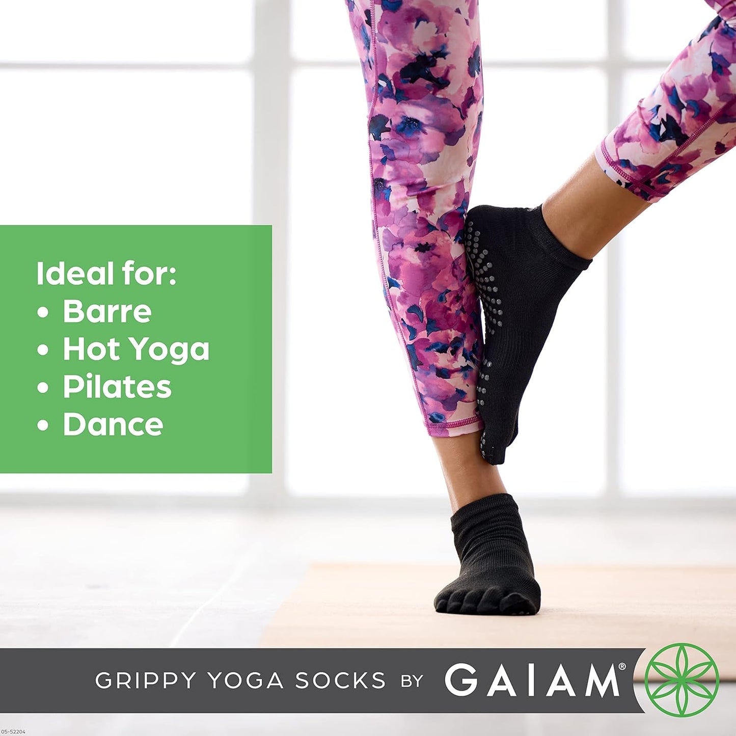 Grippy Studio Yoga Socks for Extra Grip in Standard or Hot Yoga