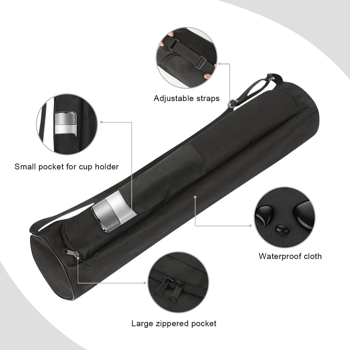 Yoga Mat Bag for Women & Men,Travel Yoga Gym Bag for 1/4" 1/3" Thick Exercise Yoga Mat,Fitness mat bag,sprot mat pouch