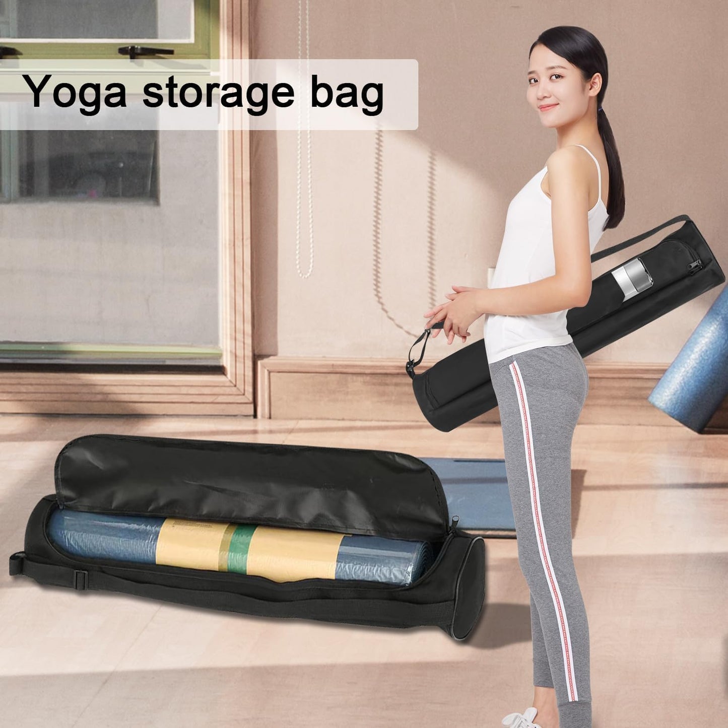 Yoga Mat Bag for Women & Men,Travel Yoga Gym Bag for 1/4" 1/3" Thick Exercise Yoga Mat,Fitness mat bag,sprot mat pouch