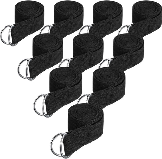 Yoga Strap for Stretching Bulk 6ft Exercise Stretch Band with Metal D Ring Adjustable Pilates Non Elastic Yoga Belt for Women Men Physical Fitness Gym Workout Dance