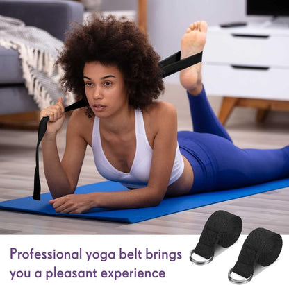 Yoga Strap for Stretching Bulk 6ft Exercise Stretch Band with Metal D Ring Adjustable Pilates Non Elastic Yoga Belt for Women Men Physical Fitness Gym Workout Dance