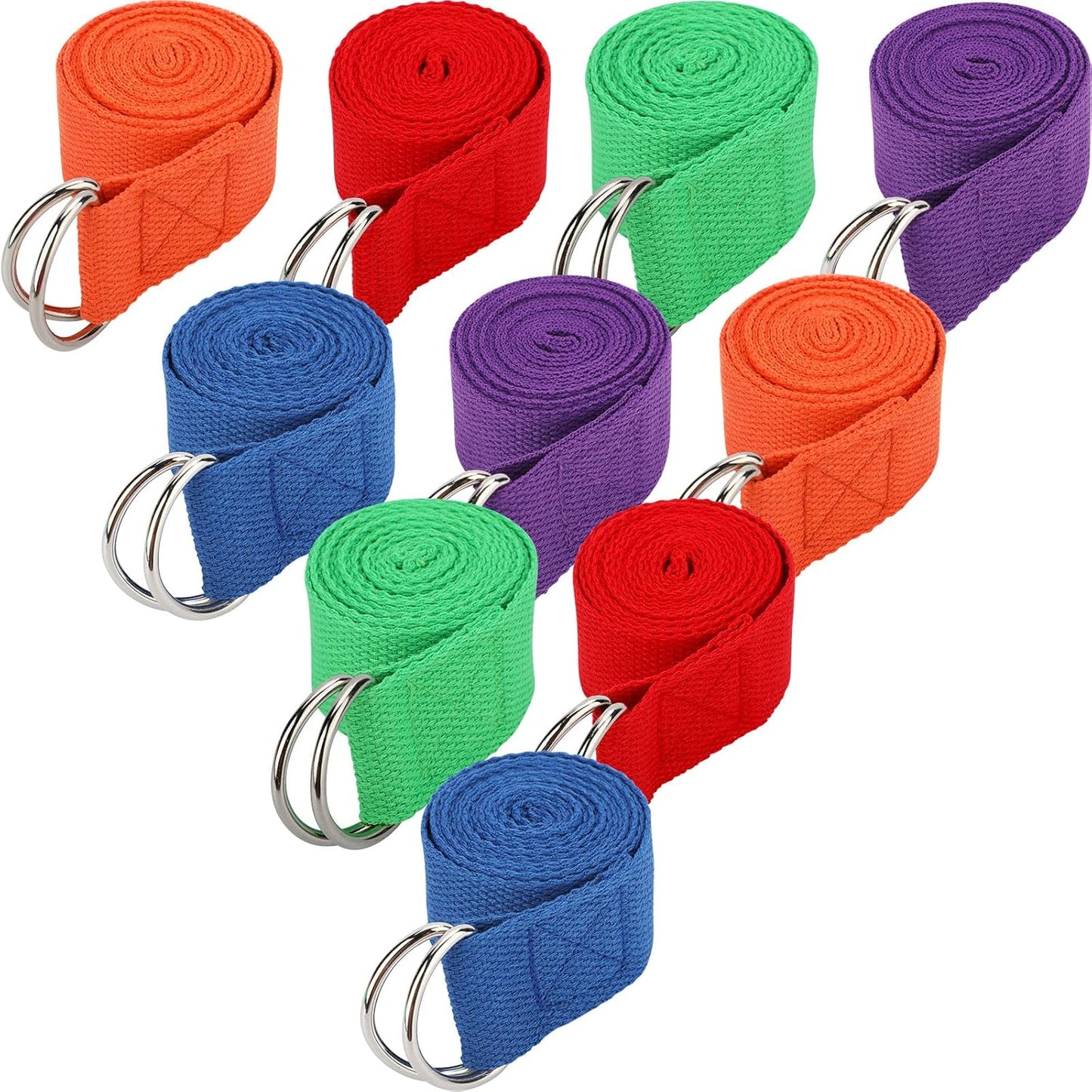 Yoga Strap for Stretching Bulk 6ft Exercise Stretch Band with Metal D Ring Adjustable Pilates Non Elastic Yoga Belt for Women Men Physical Fitness Gym Workout Dance