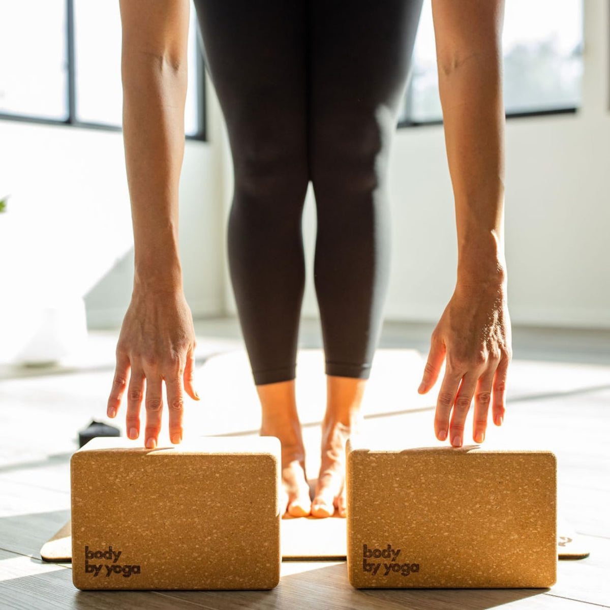 Cork Yoga Blocks 2 Pack – High Density Non Slip with Select Cork Grain for Chip-Resistant Durability | Extra Thick 4” for Support & Stability | Natural, Smooth, and Crumble Free