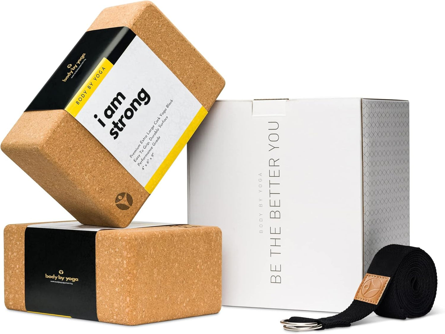 Cork Yoga Blocks 2 Pack – High Density Non Slip with Select Cork Grain for Chip-Resistant Durability | Extra Thick 4” for Support & Stability | Natural, Smooth, and Crumble Free