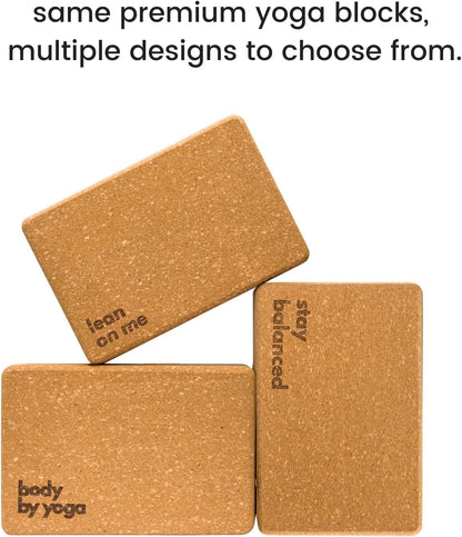 Cork Yoga Blocks 2 Pack – High Density Non Slip with Select Cork Grain for Chip-Resistant Durability | Extra Thick 4” for Support & Stability | Natural, Smooth, and Crumble Free