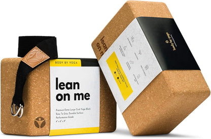 Cork Yoga Blocks 2 Pack – High Density Non Slip with Select Cork Grain for Chip-Resistant Durability | Extra Thick 4” for Support & Stability | Natural, Smooth, and Crumble Free