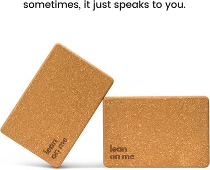 Cork Yoga Blocks 2 Pack – High Density Non Slip with Select Cork Grain for Chip-Resistant Durability | Extra Thick 4” for Support & Stability | Natural, Smooth, and Crumble Free