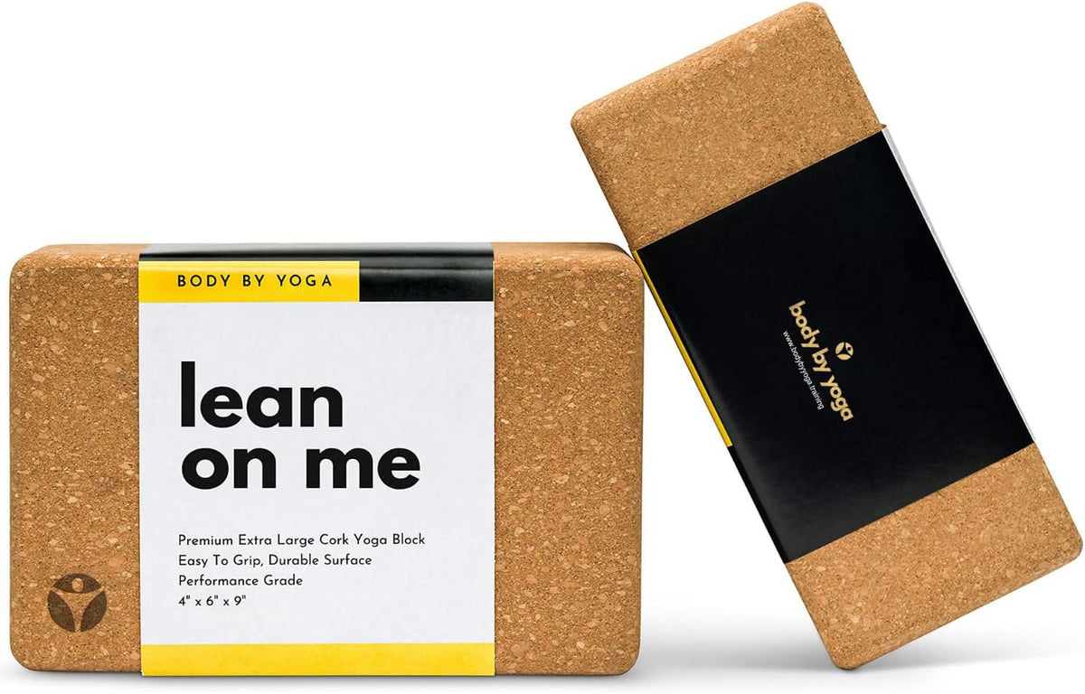 Cork Yoga Blocks 2 Pack – High Density Non Slip with Select Cork Grain for Chip-Resistant Durability | Extra Thick 4” for Support & Stability | Natural, Smooth, and Crumble Free