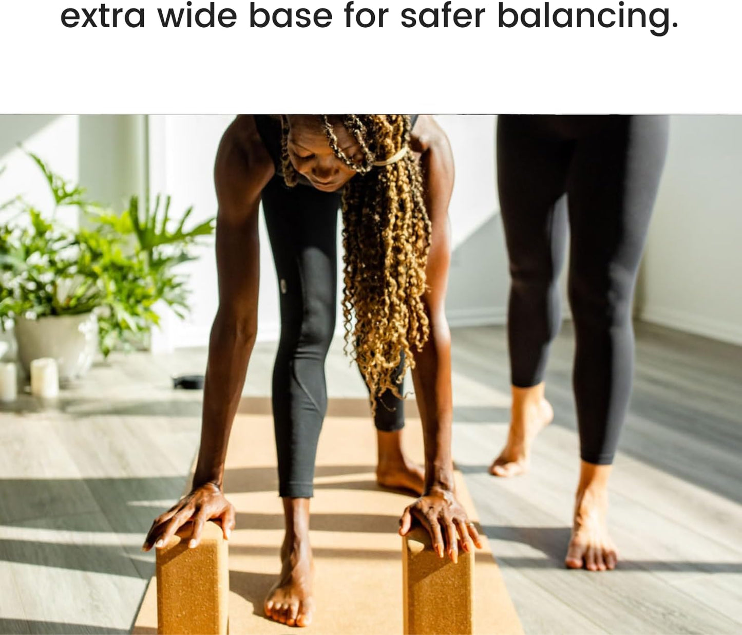 Cork Yoga Blocks 2 Pack – High Density Non Slip with Select Cork Grain for Chip-Resistant Durability | Extra Thick 4” for Support & Stability | Natural, Smooth, and Crumble Free