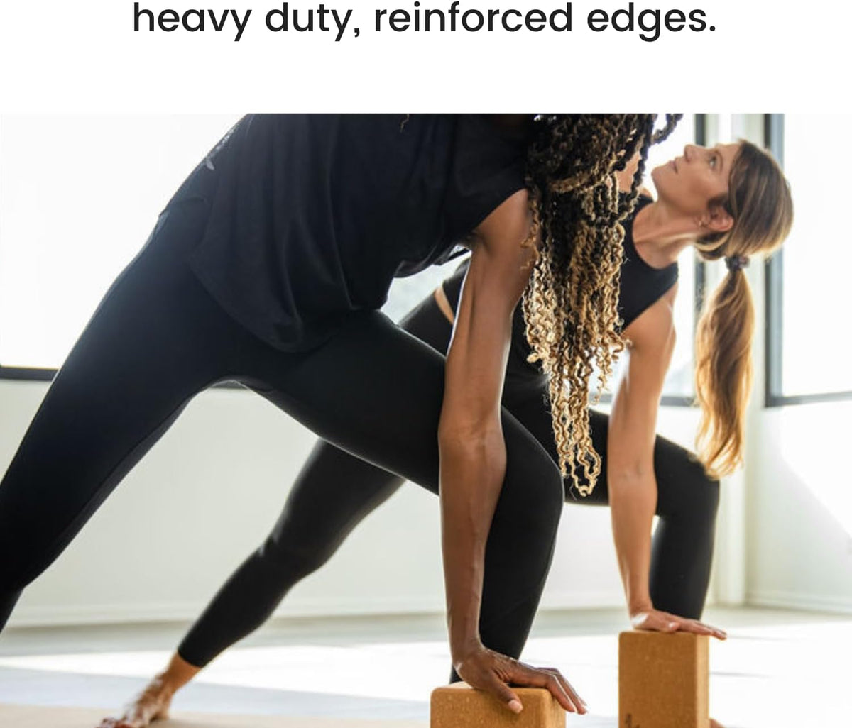 Cork Yoga Blocks 2 Pack – High Density Non Slip with Select Cork Grain for Chip-Resistant Durability | Extra Thick 4” for Support & Stability | Natural, Smooth, and Crumble Free
