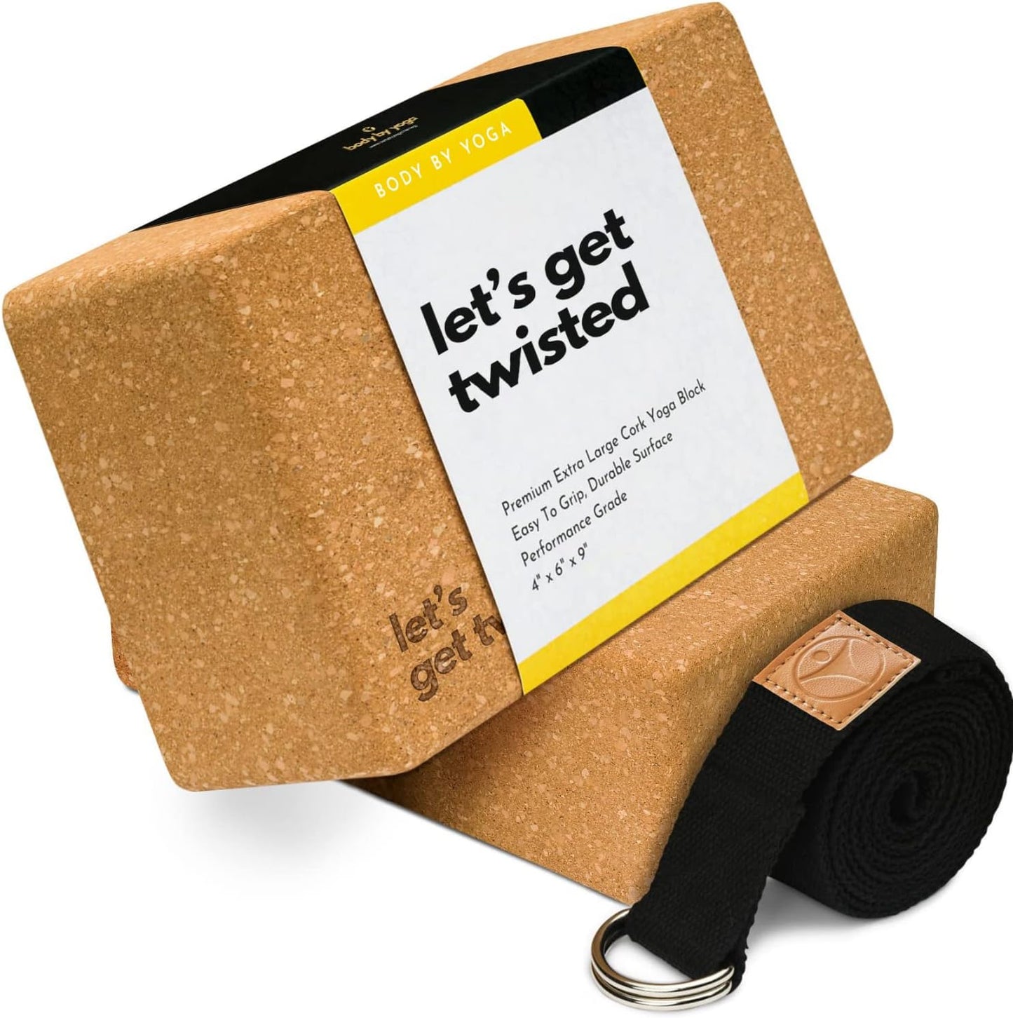 Cork Yoga Blocks 2 Pack – High Density Non Slip with Select Cork Grain for Chip-Resistant Durability | Extra Thick 4” for Support & Stability | Natural, Smooth, and Crumble Free