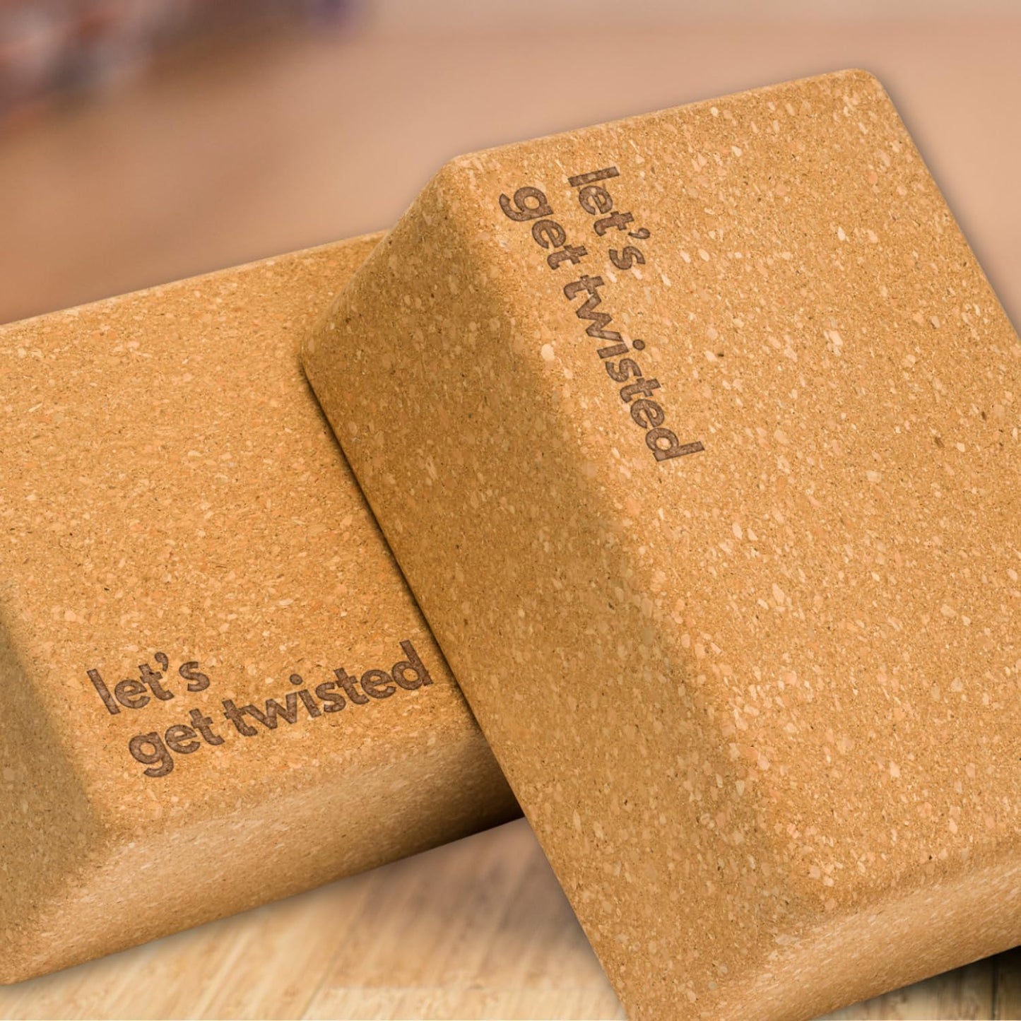 Cork Yoga Blocks 2 Pack – High Density Non Slip with Select Cork Grain for Chip-Resistant Durability | Extra Thick 4” for Support & Stability | Natural, Smooth, and Crumble Free