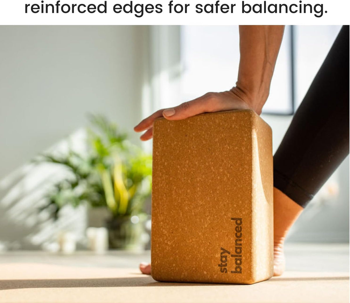 Cork Yoga Blocks 2 Pack – High Density Non Slip with Select Cork Grain for Chip-Resistant Durability | Extra Thick 4” for Support & Stability | Natural, Smooth, and Crumble Free