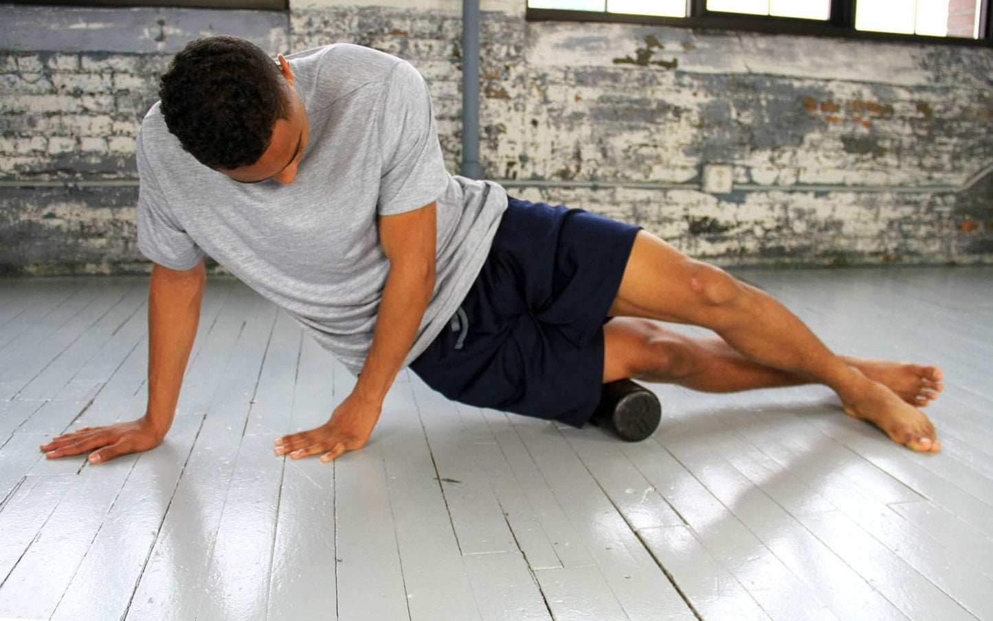 Travel Size Foam Roller, High-Density Black Foam, Flexibility, MyoFascial Release, Compact & Portable, Includes Four-Color Exercise Program Providing Common Foam Rolling Techniques.