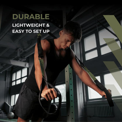 ® Resistance Trainer Pro Xtreme Straps Army | Sling Trainer Set with Adjustable Door Anchor | Fitness Home Workouts - Suitable for Travelling & for Training Indoor & Outdoor