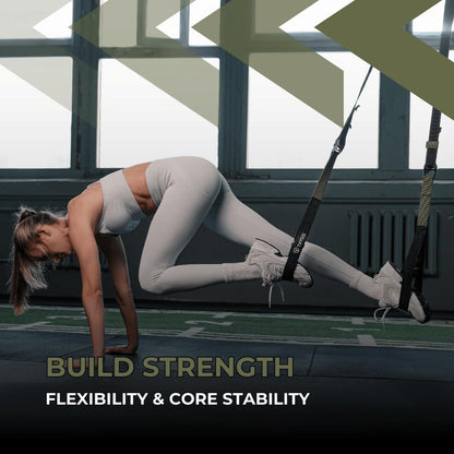 ® Resistance Trainer Pro Xtreme Straps Army | Sling Trainer Set with Adjustable Door Anchor | Fitness Home Workouts - Suitable for Travelling & for Training Indoor & Outdoor