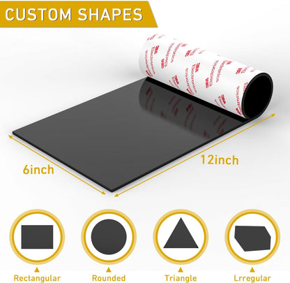 2 pcs Anti-Slip Pads Silicone Rubber Plastic Pads 150x300mm 3M Self-Stick Adhesive Non Slip Mats for Furniture Fixator Protector Mat (6x12inch)
