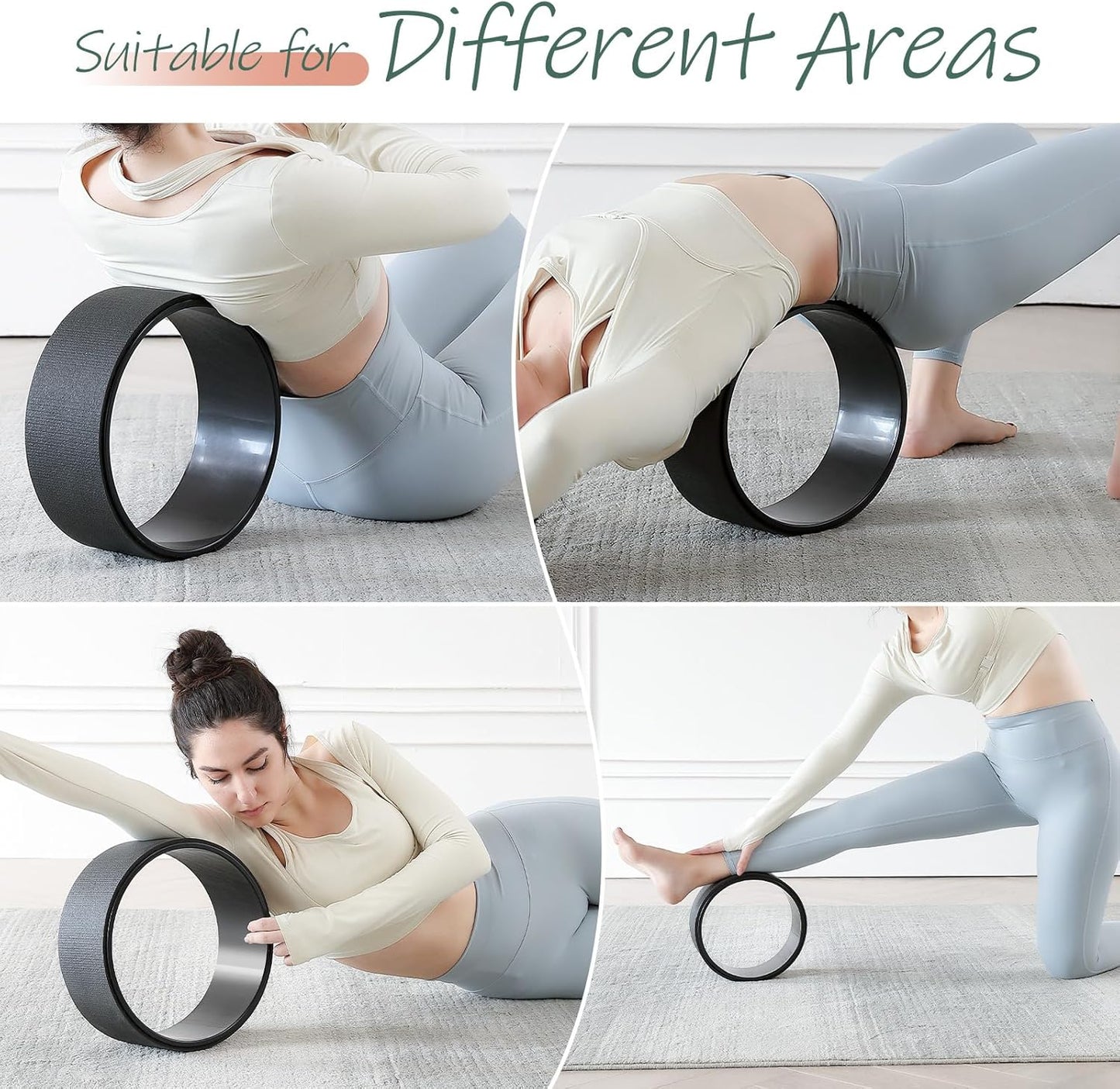 Back Roller, Foam Roller for Neck & Back Pain Relief, Yoga Wheel for Deep Tissue Muscle Massage, High Density Foam Tool for Physical Therapy, Stretching & Exercise(3 Pack)